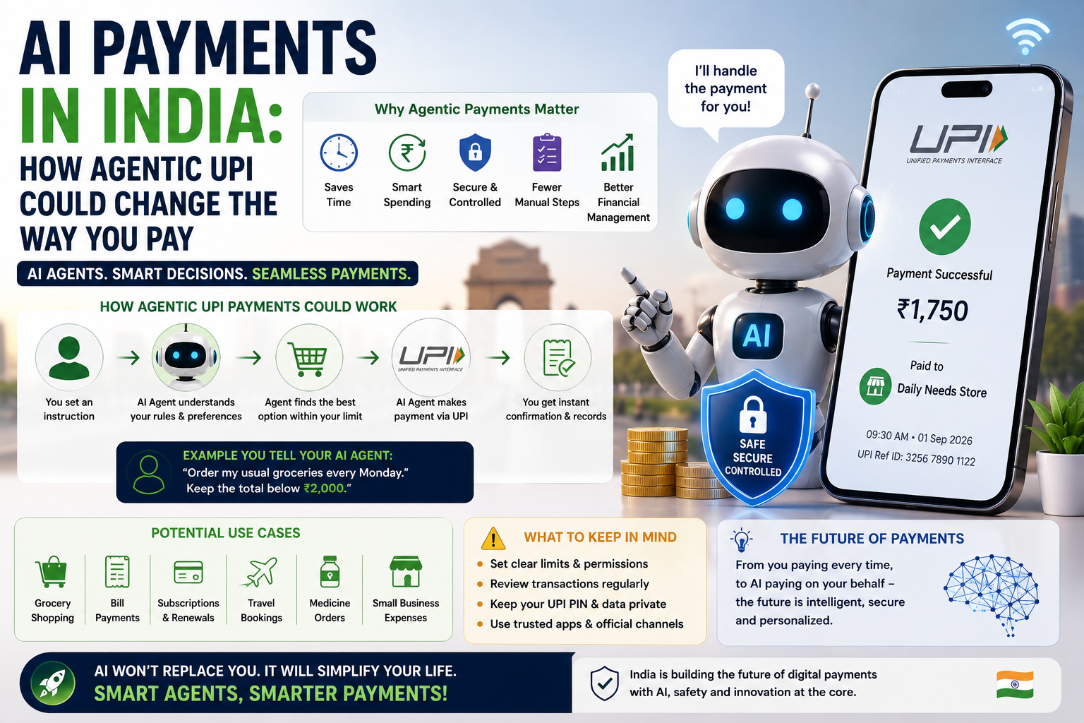 AI agentic UPI payments in India showing how artificial intelligence could make digital payments